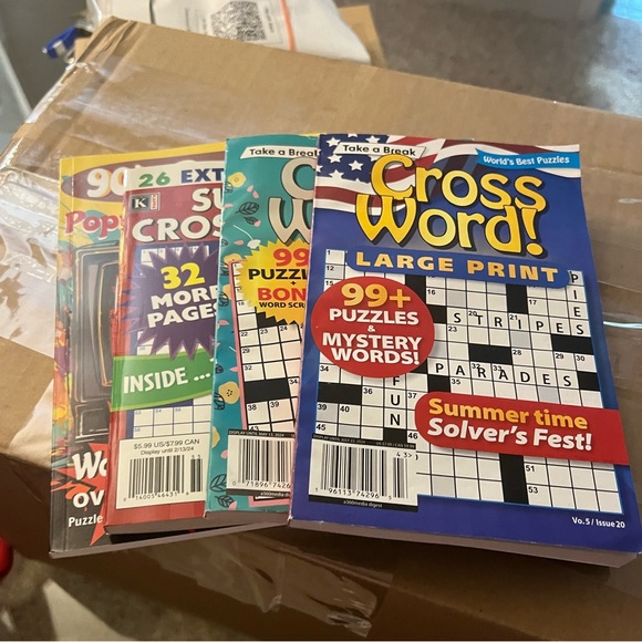 Set of 4 Puzzle Books, Crosswords & Word Search - Picture 2 of 12